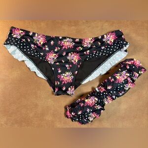 PINK Victoria's Secret | Swimsuit Bikini Top and Bottom | Color: Black / Floral